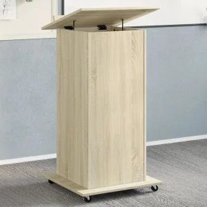 Pupitre et roues et tiroir 55 x 55 x 107 cm chêne sonoma bois d'ingénierie – vue d’ensemble