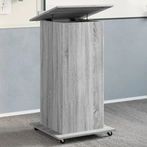 Pupitre avec roues et tiroir 55 x 55 x 107 cm sonoma gris bois d'ingénierie – vue d’ensemble
