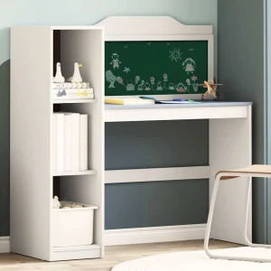 Rangement créatif pour enfants 120 x 45 x 118,5 cm blanc et gris bois d'ingénierie – vue d’ensemble