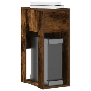 Support de tour d'ordinateur et tiroir 30 x 44 x 74 cm chêne fumé bois d'ingénierie – vue d’ensemble
