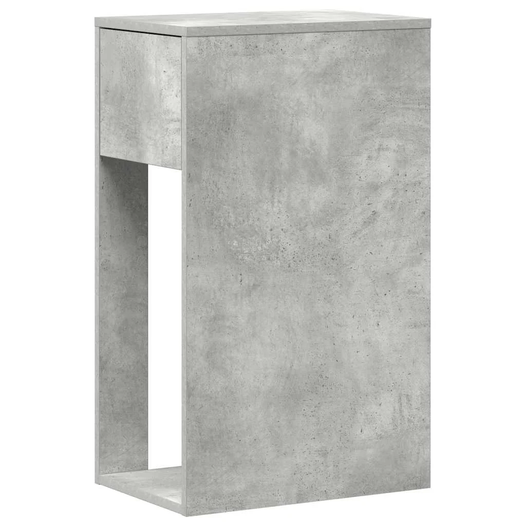 Support de tour d'ordinateur et tiroir 30 x 44 x 74 cm gris béton bois d'ingénierie – vue de dessus