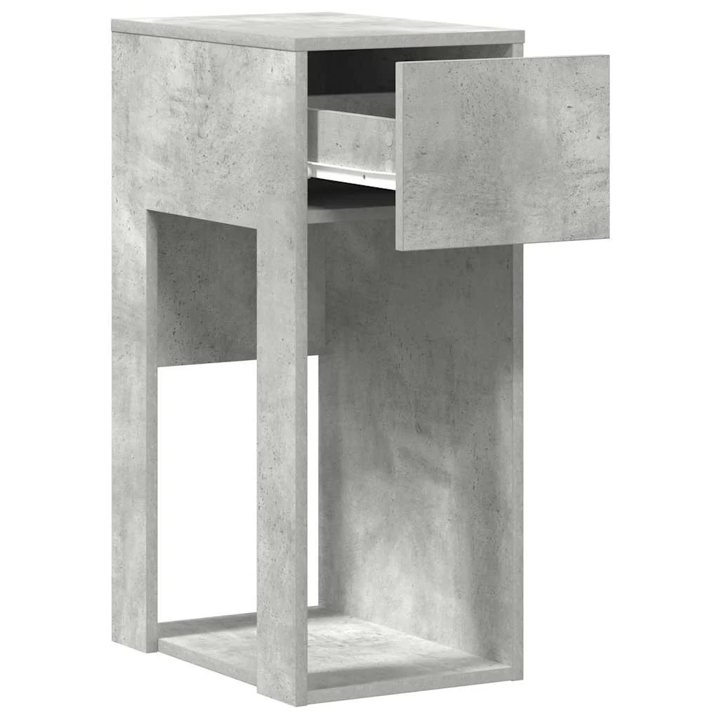Support de tour d'ordinateur et tiroir 30 x 44 x 74 cm gris béton bois d'ingénierie – vue de détail