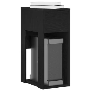 Support de tour d'ordinateur avec tiroir 30 x 44 x 74 cm noir bois d'ingénierie – vue d’ensemble