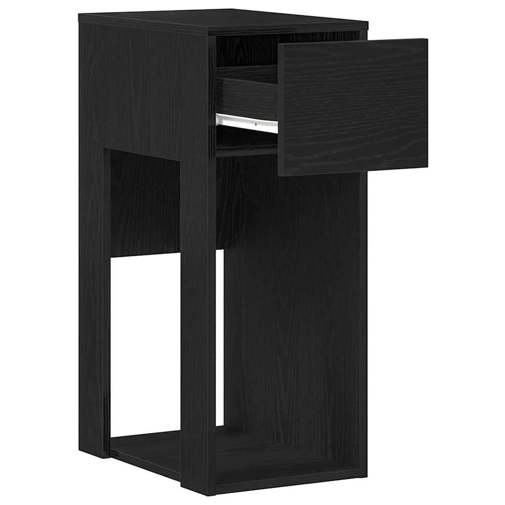 Support de tour d'ordinateur avec tiroir 30 x 44 x 74 cm noir bois d'ingénierie – vue de détail