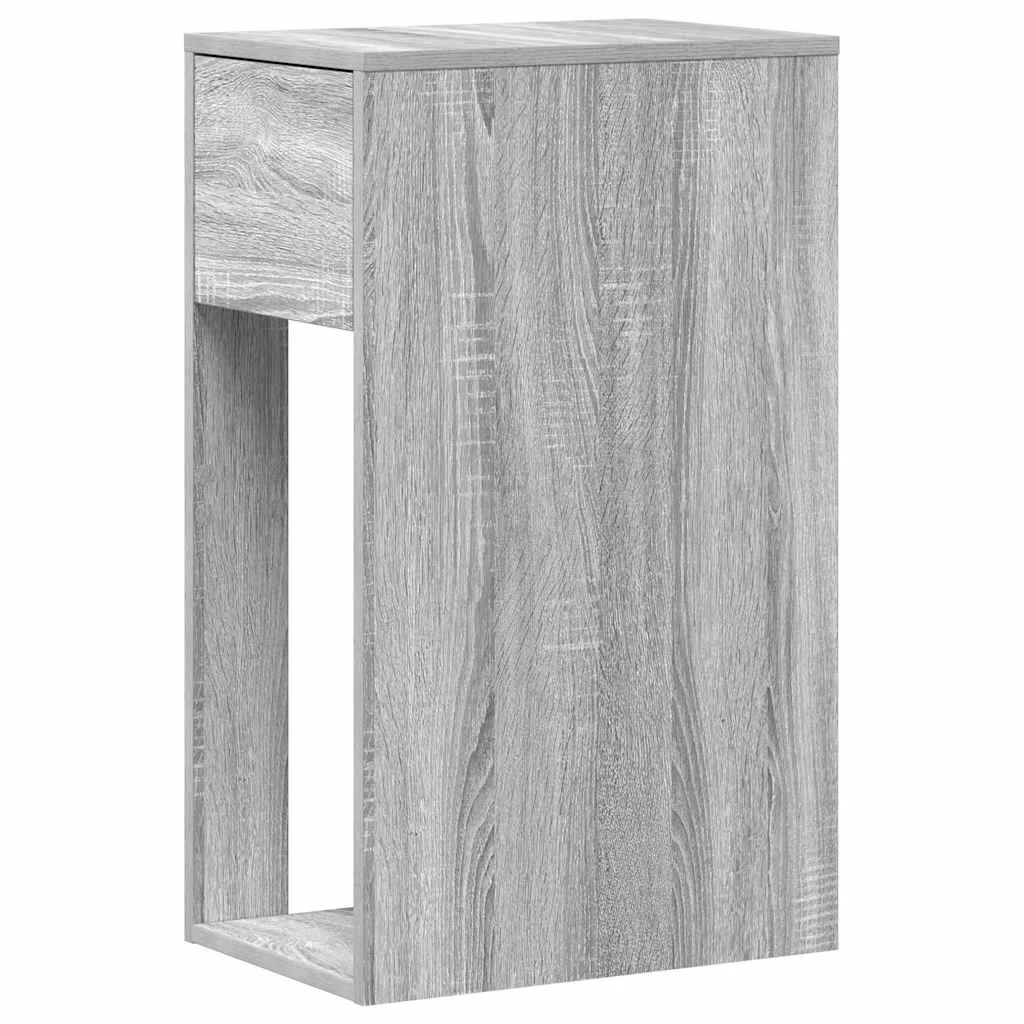 Support de tour d'ordinateur et tiroir 30 x 44 x 74 cm sonoma gris bois d'ingénierie – vue de dessus