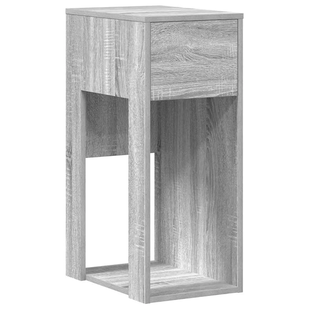 Support de tour d'ordinateur et tiroir 30 x 44 x 74 cm sonoma gris bois d'ingénierie – vue de face