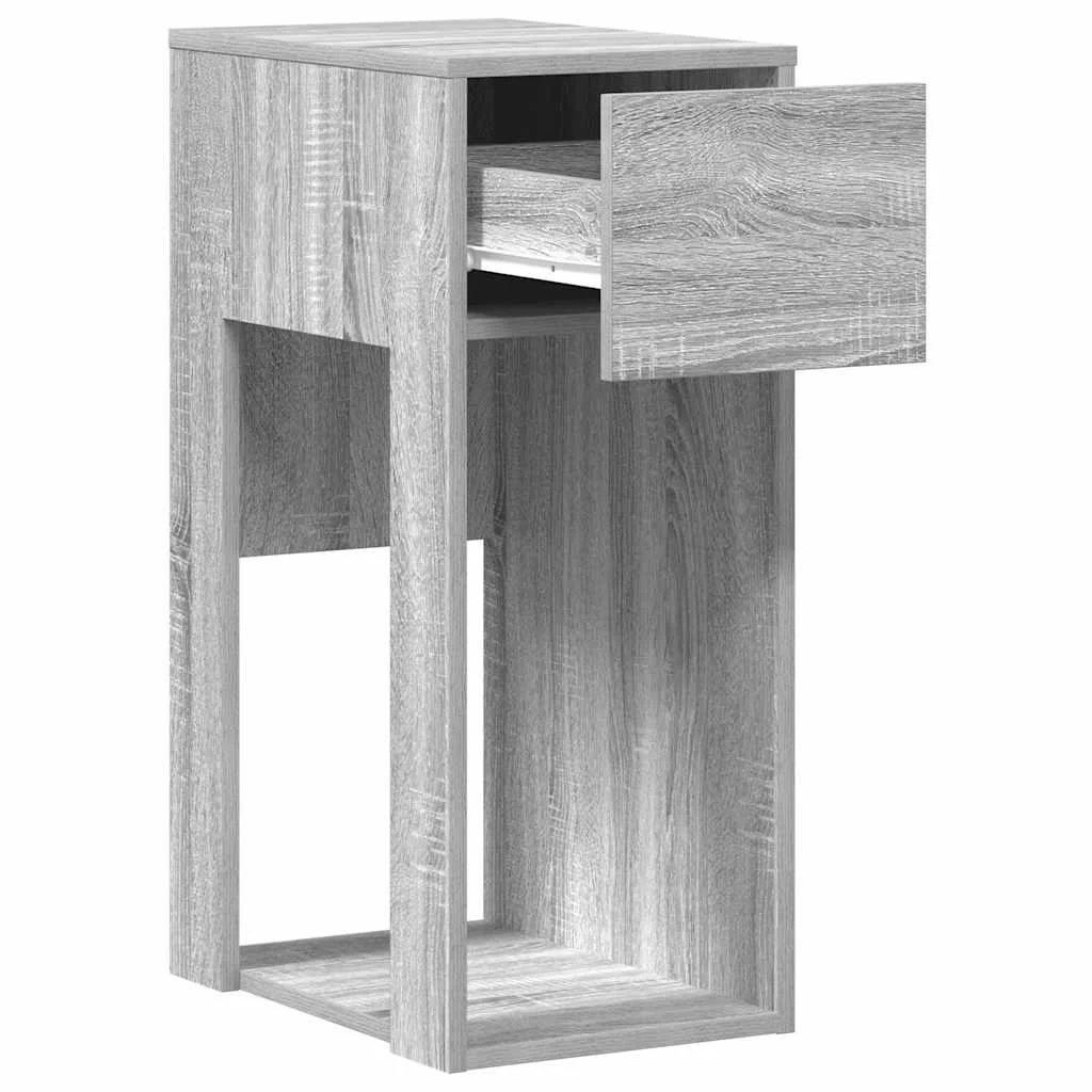 Support de tour d'ordinateur et tiroir 30 x 44 x 74 cm sonoma gris bois d'ingénierie – vue de détail