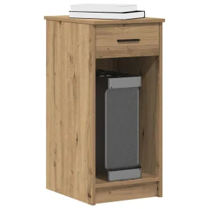 Support de tour d'ordinateur tiroir 35 x 45 x 77 cm chêne artisanal bois d'ingénierie – vue d’ensemble