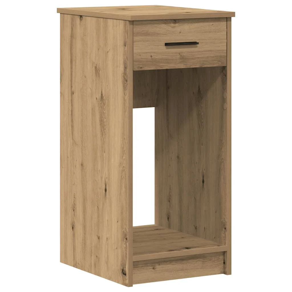 Support de tour d'ordinateur tiroir 35 x 45 x 77 cm chêne artisanal bois d'ingénierie – vue de face