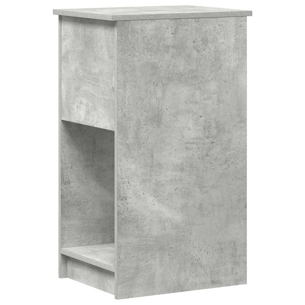 Support de tour d'ordinateur et tiroir 35 x 45 x 77 cm gris béton bois d'ingénierie – vue de dessus