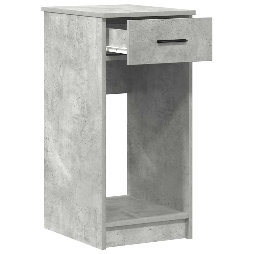 Support de tour d'ordinateur et tiroir 35 x 45 x 77 cm gris béton bois d'ingénierie – vue de détail