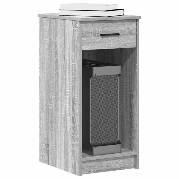 Support de tour d'ordinateur et tiroir 35 x 45 x 77 cm sonoma gris bois d'ingénierie – vue d’ensemble