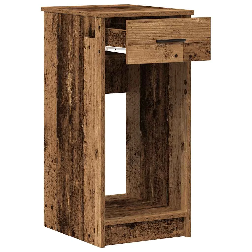 Support de tour d'ordinateur avec tiroir 35 x 45 x 77 cm vieux bois bois d'ingénierie – vue de détail