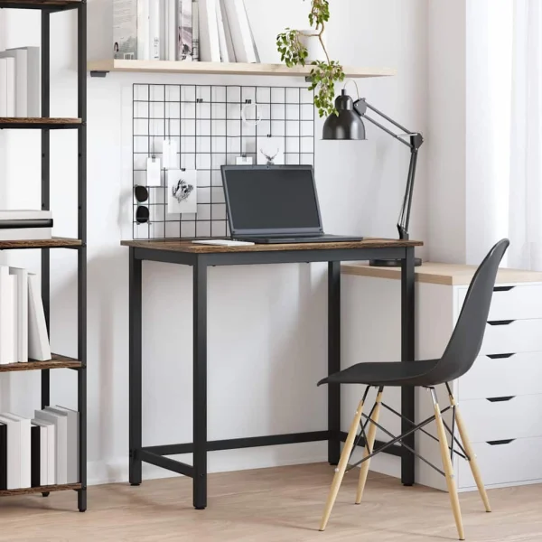 Table 100 x 50 x 76,5 cm chêne fumé bois d'ingénierie – vue d’ensemble