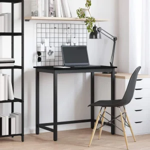 Table 100 x 50 x 76,5 cm chêne noir bois d'ingénierie – vue d’ensemble