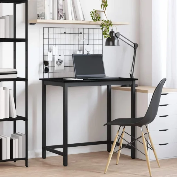 Table 100 x 50 x 76,5 cm chêne noir bois d'ingénierie – vue d’ensemble