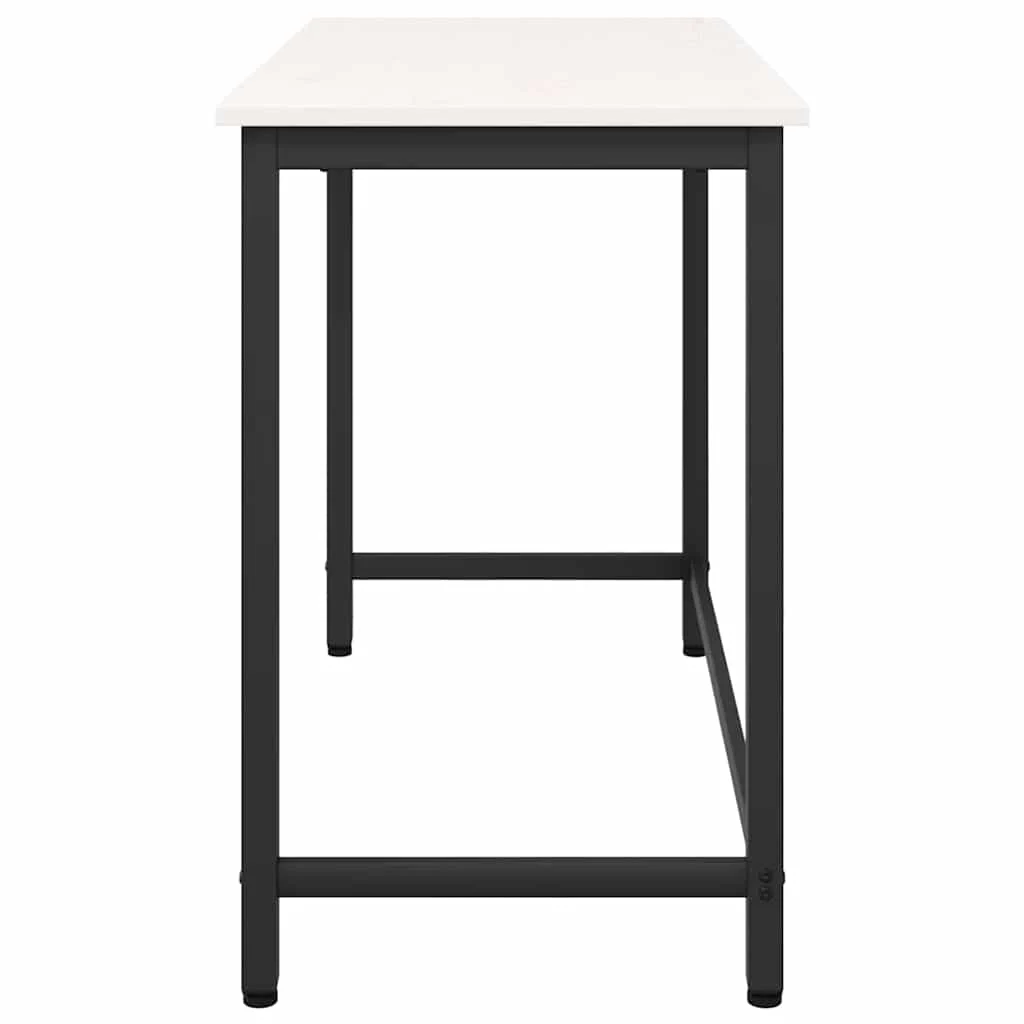 Table 100 x 50 x 77 cm blanc bois d'ingénierie – vue de dos
