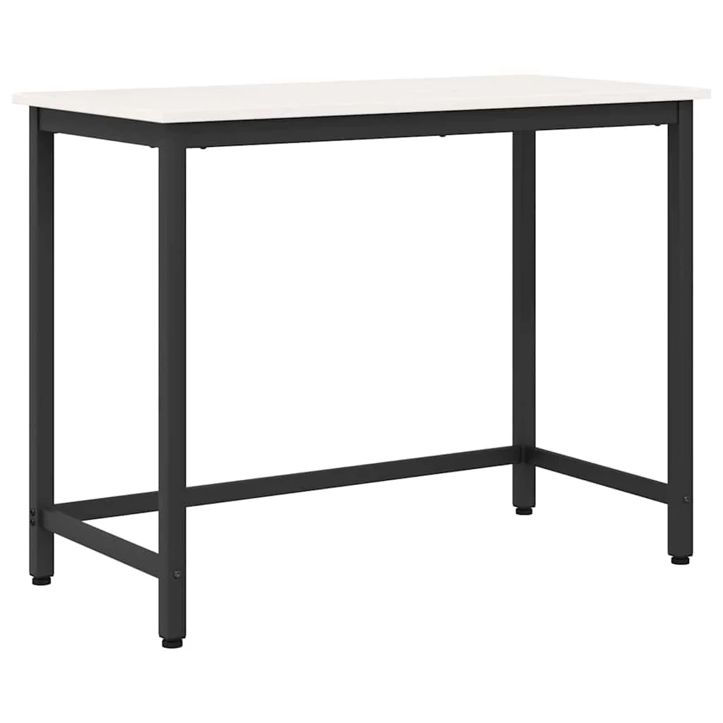 Table 100 x 50 x 77 cm blanc bois d'ingénierie – vue de côté