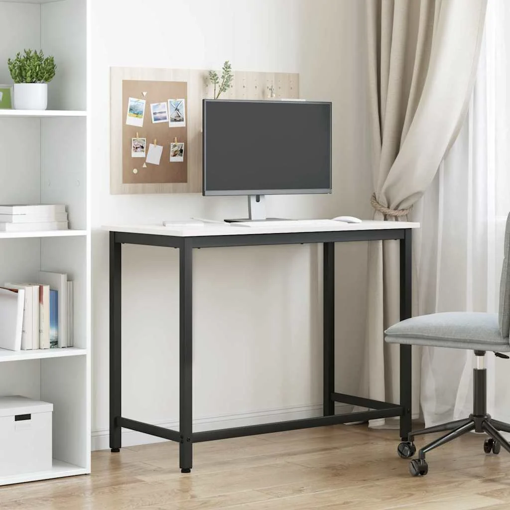 Table 100 x 50 x 77 cm blanc bois d'ingénierie – vue en situation