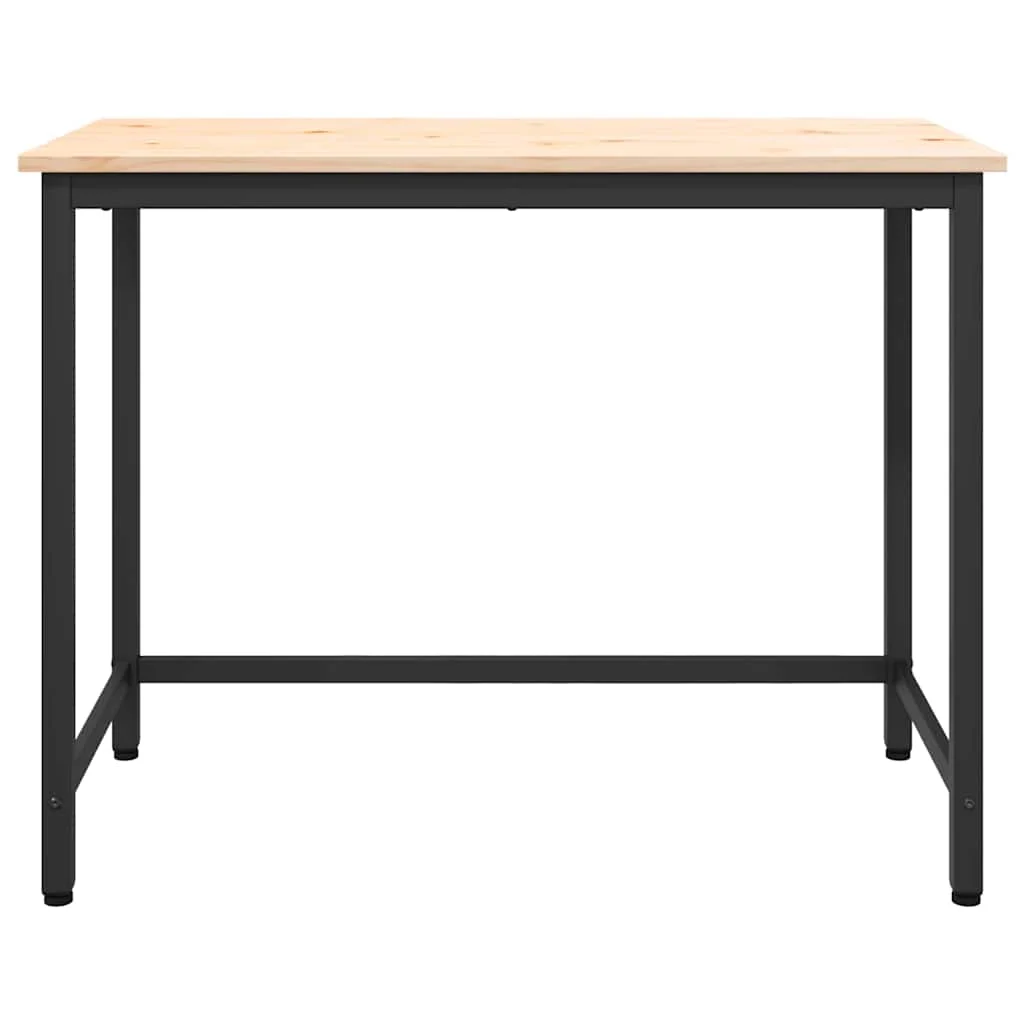 Table 100 x 50 x 77 cm naturel bois d'ingénierie – vue de dessus