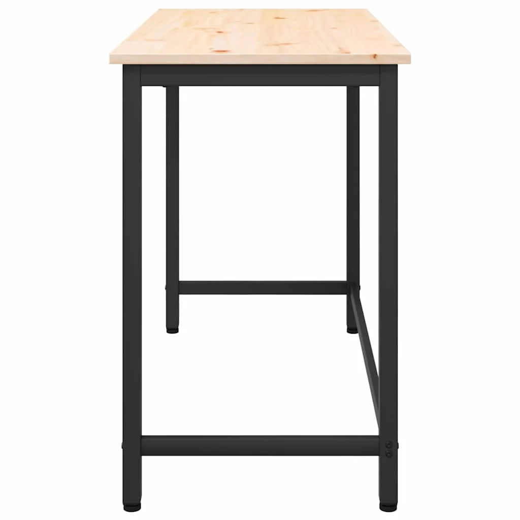 Table 100 x 50 x 77 cm naturel bois d'ingénierie – vue de dos