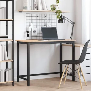 Table 100 x 50 x 77 cm naturel bois d'ingénierie – vue d’ensemble