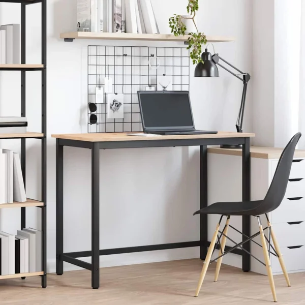 Table 100 x 50 x 77 cm naturel bois d'ingénierie – vue d’ensemble