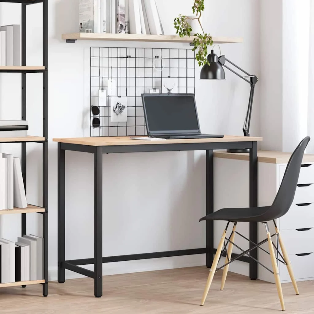 Table 100 x 50 x 77 cm naturel bois d'ingénierie – vue d’ensemble