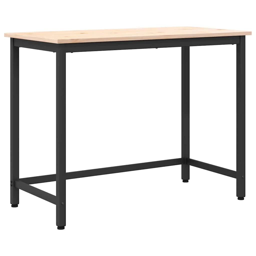 Table 100 x 50 x 77 cm naturel bois d'ingénierie – vue de côté