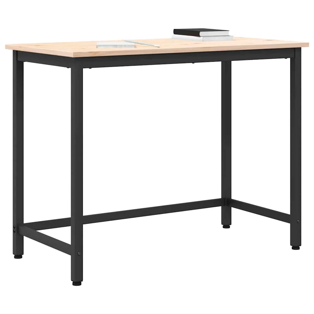 Table 100 x 50 x 77 cm naturel bois d'ingénierie – vue de détail