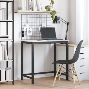 Table 80 x 50 x 77 cm blanc bois d'ingénierie – vue d’ensemble