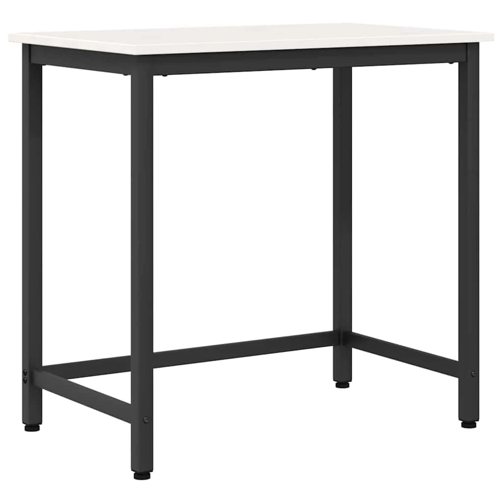 Table 80 x 50 x 77 cm blanc bois d'ingénierie – vue de côté