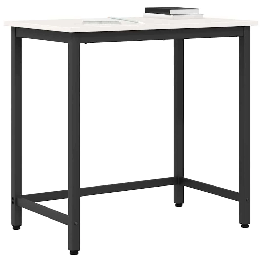 Table 80 x 50 x 77 cm blanc bois d'ingénierie – vue de détail