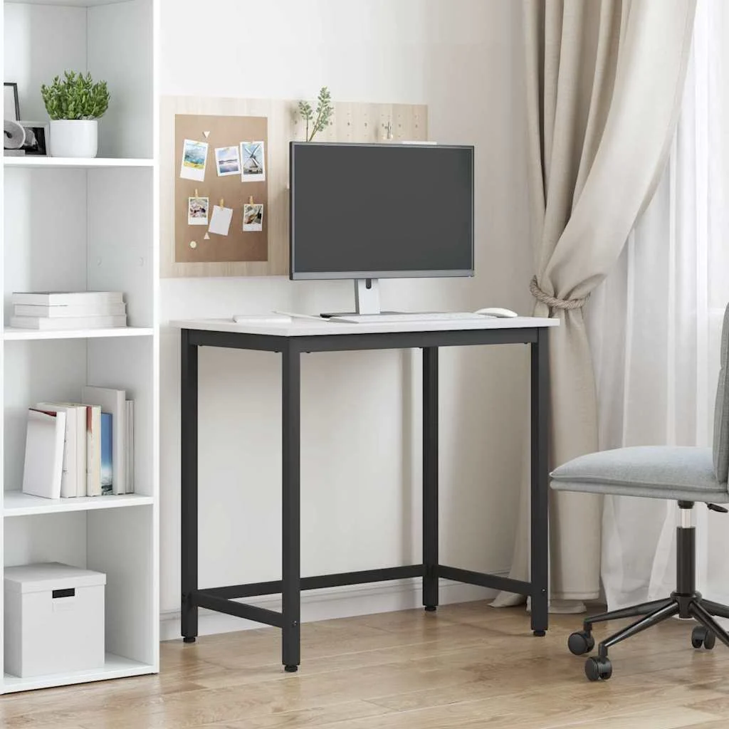 Table 80 x 50 x 77 cm blanc bois d'ingénierie – vue en situation