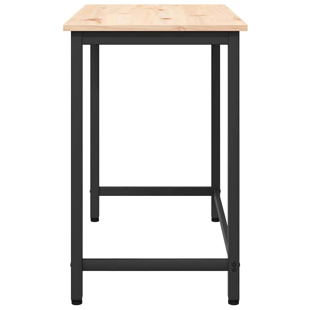 Table 80 x 50 x 77 cm brun bois d'ingénierie – vue de dos