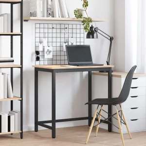 Table 80 x 50 x 77 cm brun bois d'ingénierie – vue d’ensemble