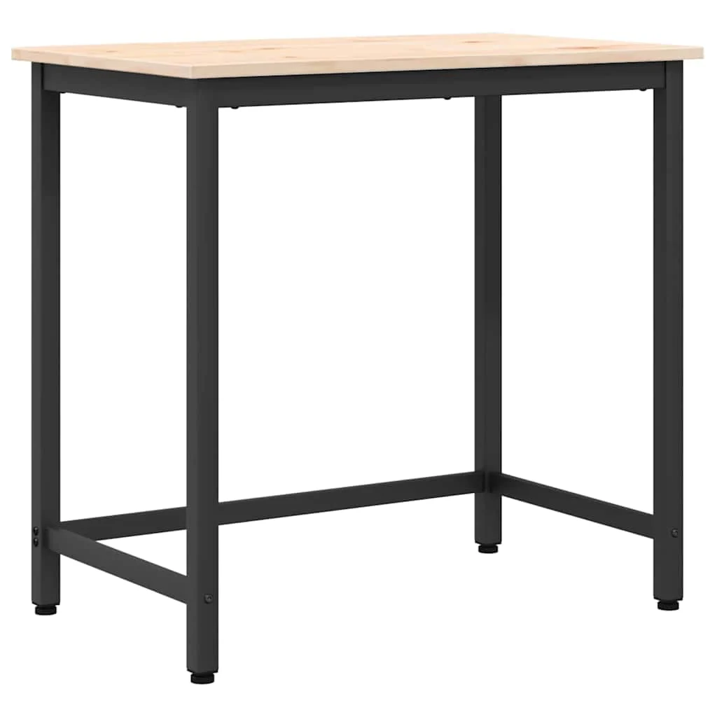 Table 80 x 50 x 77 cm brun bois d'ingénierie – vue de côté