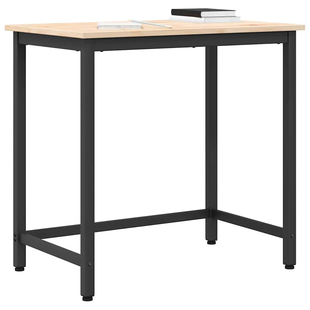 Table 80 x 50 x 77 cm brun bois d'ingénierie – vue de détail