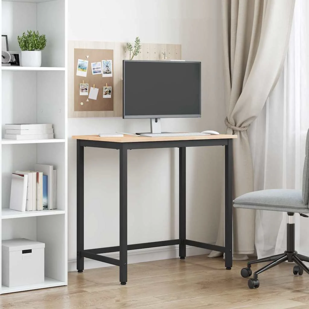 Table 80 x 50 x 77 cm brun bois d'ingénierie – vue en situation