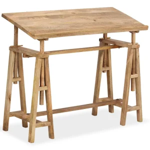 Table à dessin 116 x 50 x 76 cm brun bois massif de manguier – vue d’ensemble