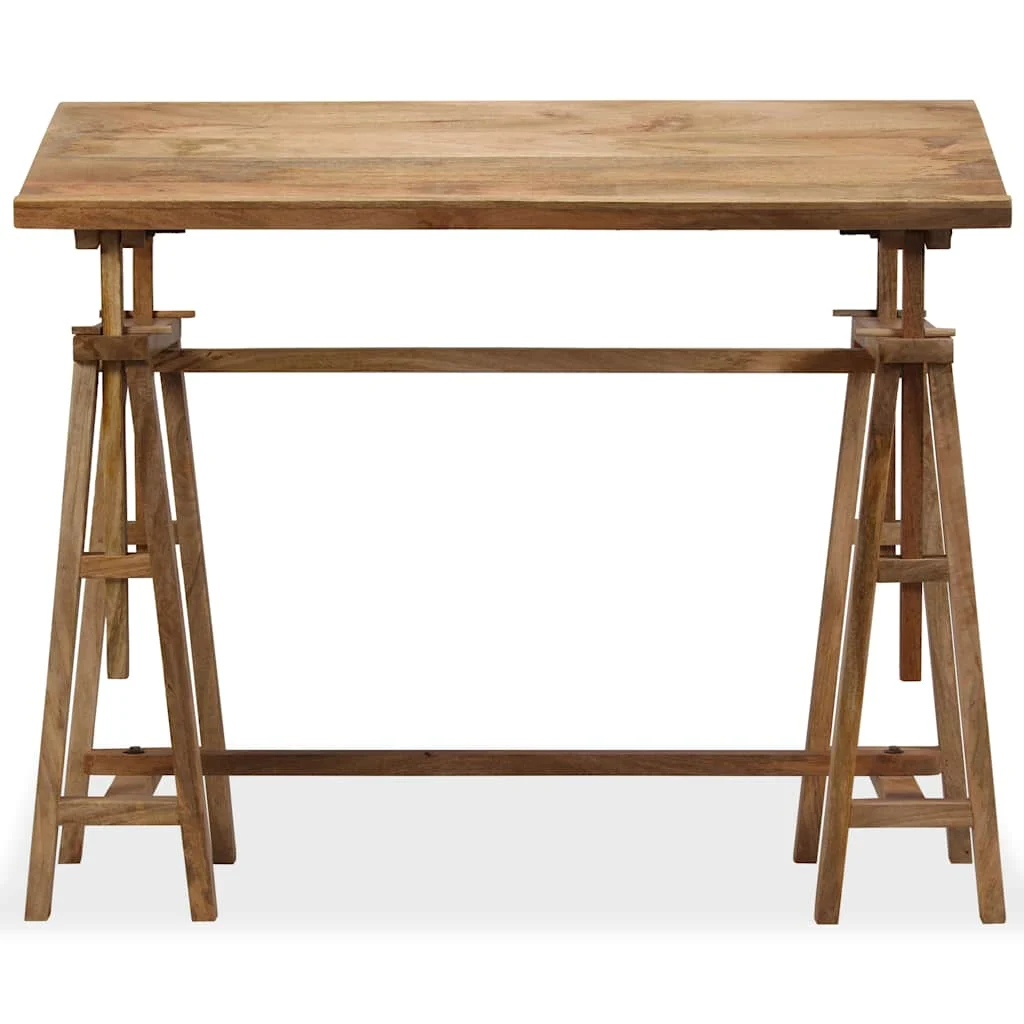 Table à dessin 116 x 50 x 76 cm brun bois massif de manguier – vue de détail