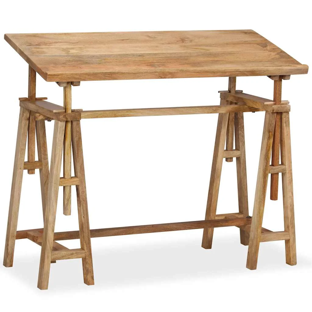 Table à dessin 116 x 50 x 76 cm brun bois massif de manguier – vue en situation