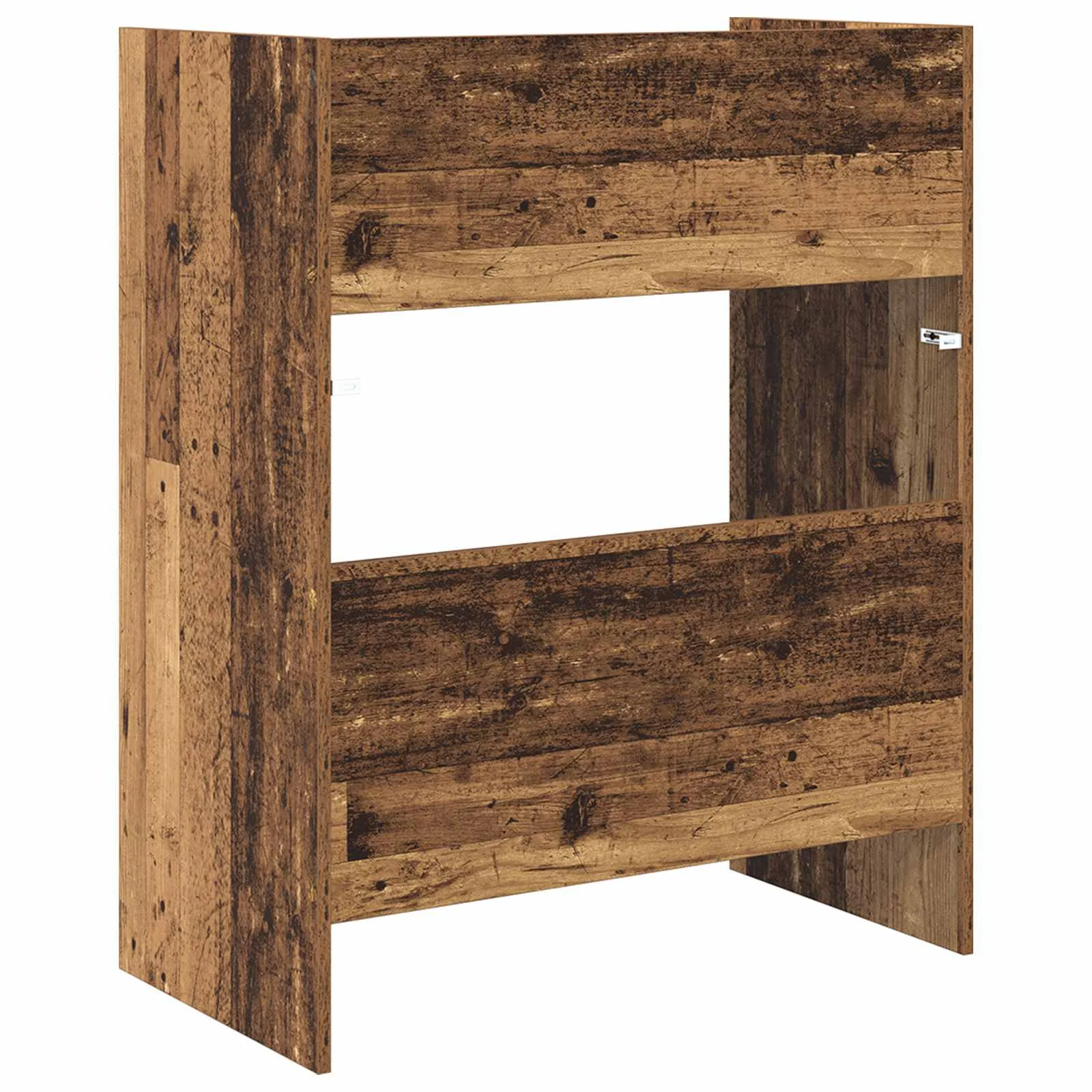 Table de DJ 102 x 45 x 102 cm bois ancien bois d'ingénierie – vue de dos