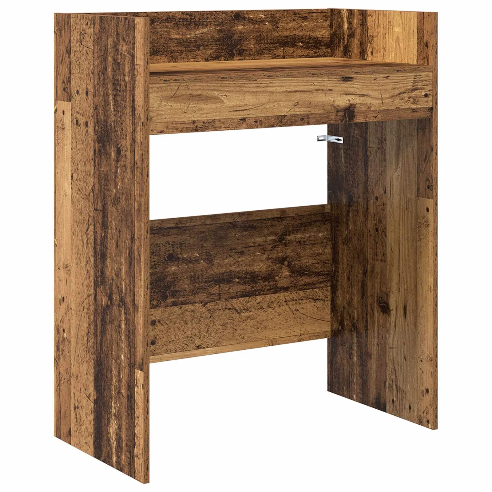 Table de DJ 62 x 45 x 102 cm bois ancien bois d'ingénierie – vue de côté