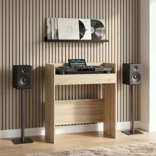 Table de DJ 62 x 45 x 102 cm chêne sonoma bois d'ingénierie – vue d’ensemble
