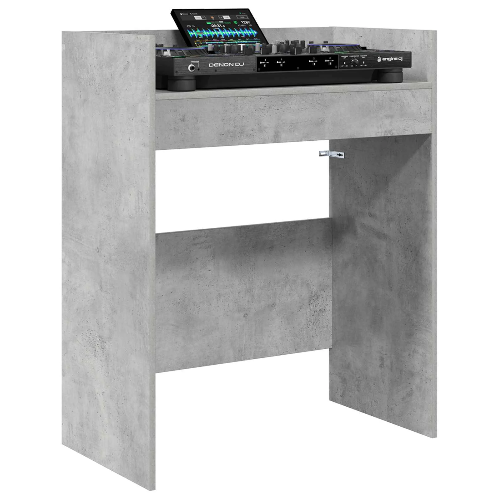 Table de DJ 62 x 45 x 102 cm gris béton bois d'ingénierie – vue de détail