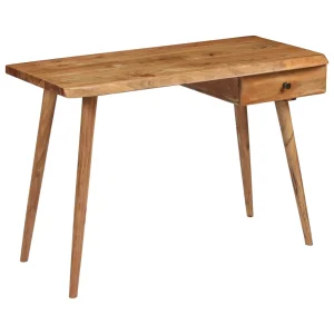 Table à écrire 110 x 50 x 76 cm brun bois massif d'acacia – vue d’ensemble