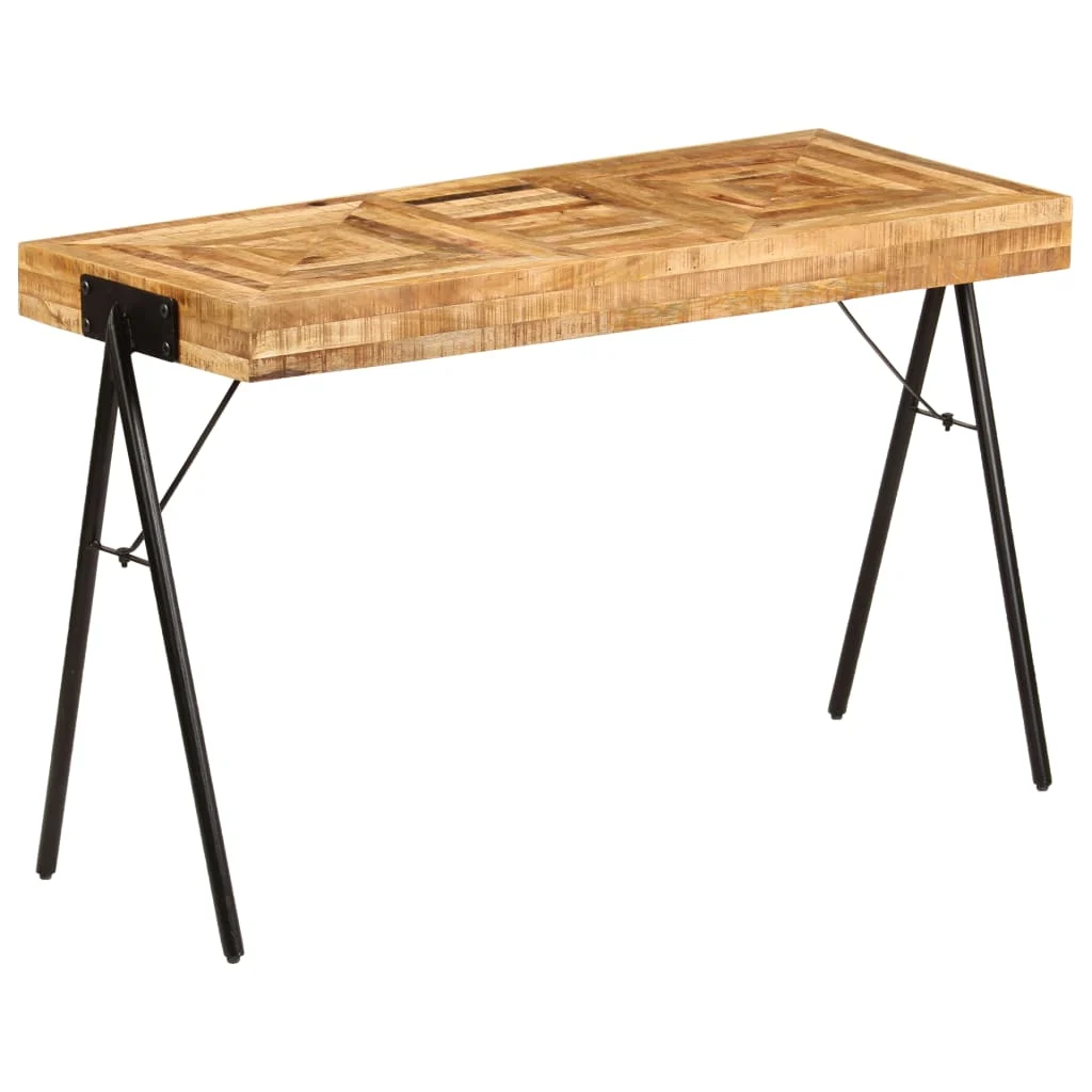 Table à écrire 118 x 50 x 75 cm brun bois massif de manguier – vue d’ensemble