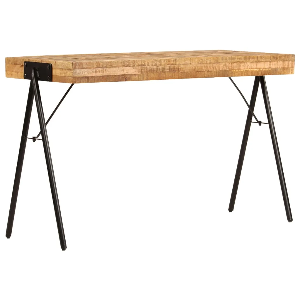 Table à écrire 118 x 50 x 75 cm brun bois massif de manguier – vue de détail