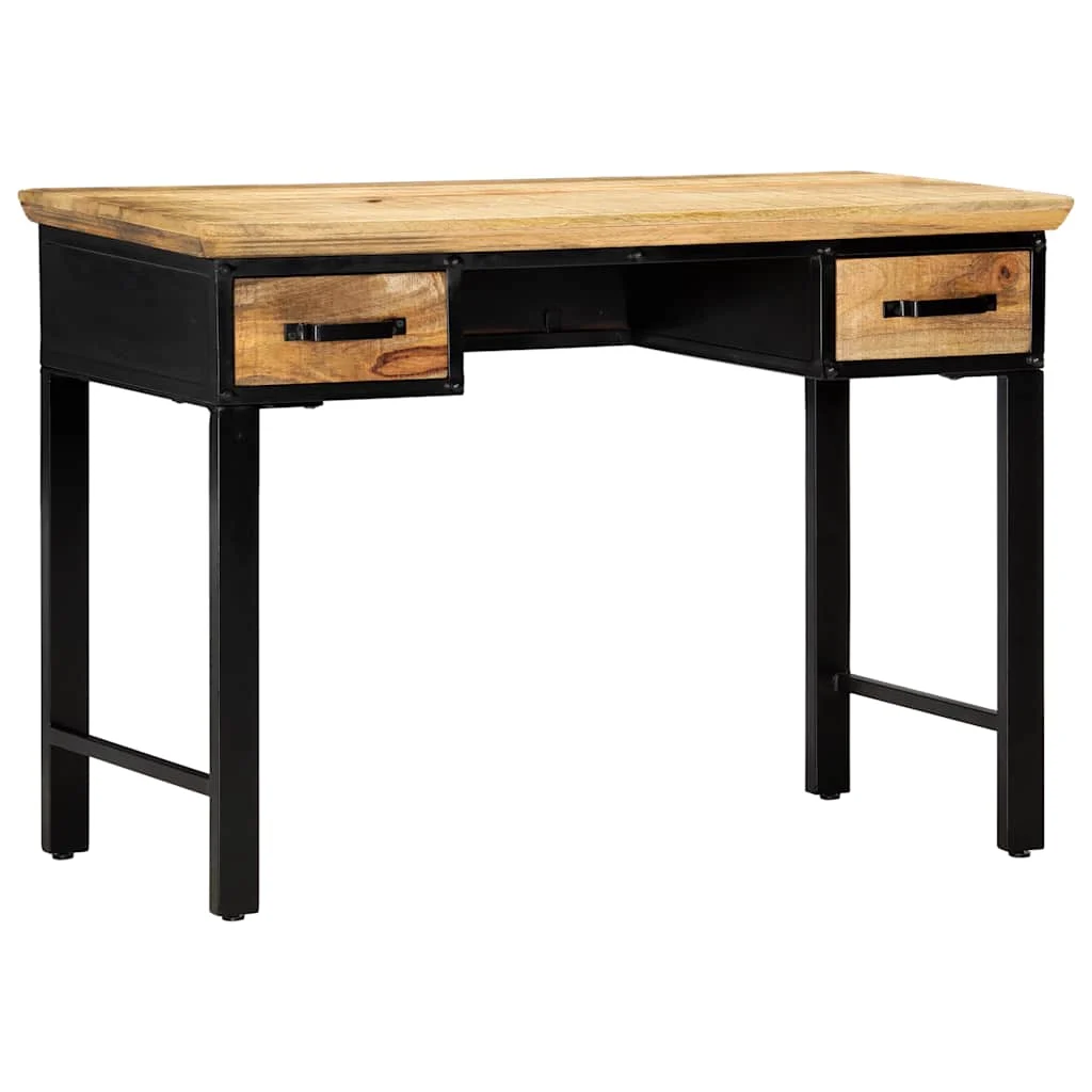 Table d'écriture 110 x 50 x 76 cm brun bois massif de manguier – vue de dessus